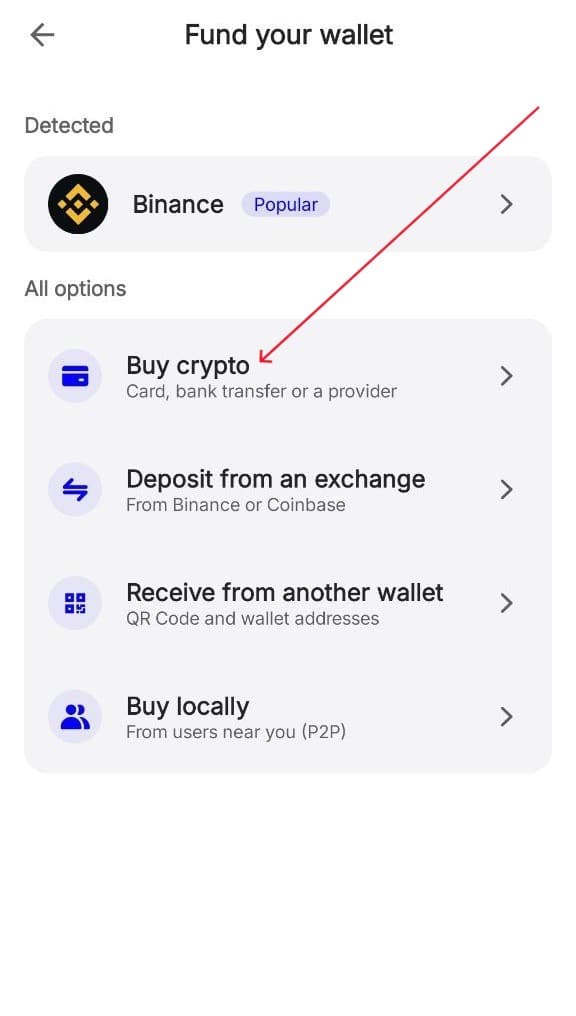 Trust Wallet - Tap Buy crypto