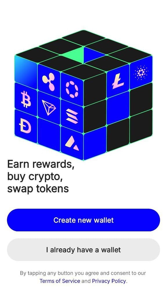 Trust Wallet - Create new wallet screen